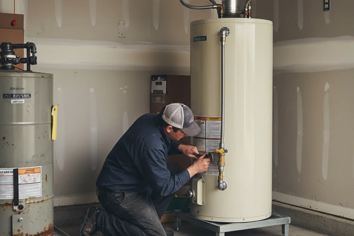 Water heater and shutoff valve replacement in Washington Crossing